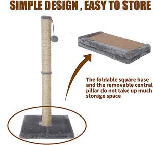 Nhà cây nhỏ cho mèo với trụ sisal và đồ chơi cho mèo, làm bằng gỗ và lông thú, đồ dùng cho thú cưng để chơi và nghỉ ngơi cho mèo nhỏ - Product Image 4