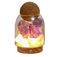 Diffuseur d'huiles essentielles en pierre aromatique décorative, bougies parfumées avec lumière douce et chaude, pierres de cristal naturelles pour la décoration de la maison