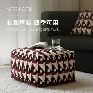 MISSLAPIN Pouffes Footstool Bean Bag Cover For Couch Footrest Round Pouf Ottoman