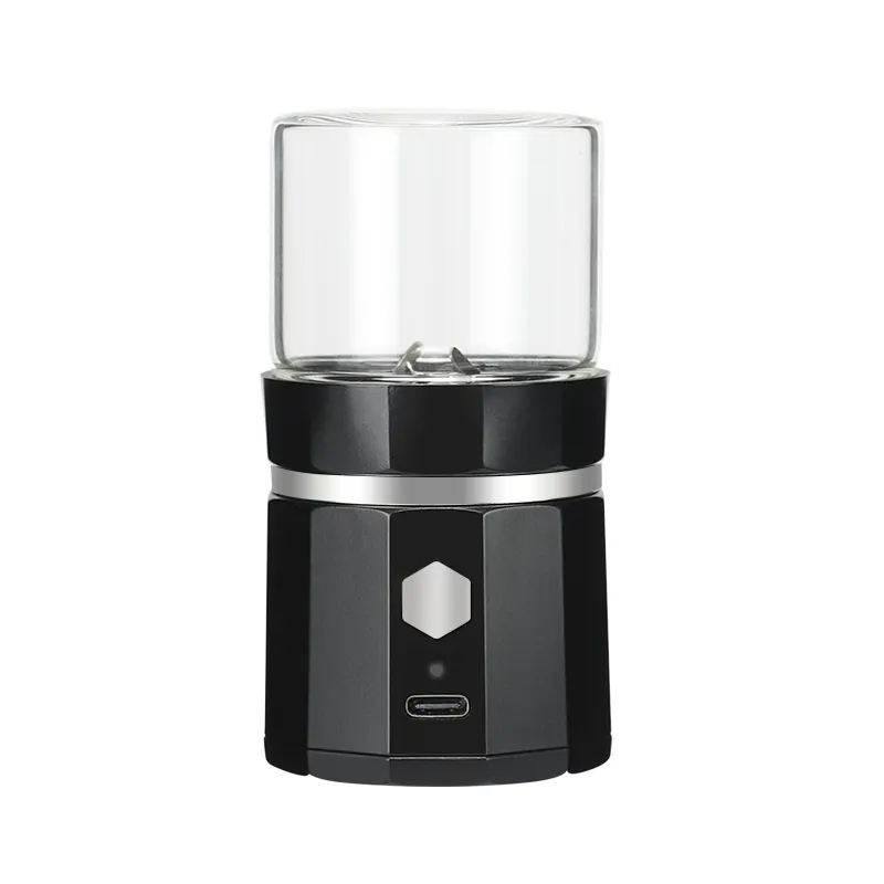 Yiqian Hot Sale Aluminium Alloy Metal Storage Logo Electric Smoking Herb Tobacco Cigarette Grinder with loader