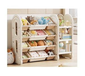 Armoire de rangement intérieure pour enfants, organisateur de jouets en plastique, meuble bibliothèque pour bébés, rangement de jouets de maternelle, placard - Product Image 1