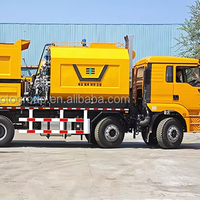 Mesin Pengoles Aspal Sinkron Kapasitas Besar 12000L Hopper Batu 8000L Tangki Aspal Konstruksi