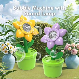 Machine à bulles de tournesol Souffleur de bulles automatique Musique intégrée <span class=keywords><strong>et</strong></span> lumières LED Jouet à bulles d'extérieur pour enfants Amusement estival <span class=keywords><strong>et</strong></span> fête - Product Image 2