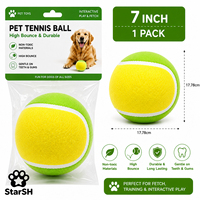 Balles de tennis personnalisées pour chiens de 7 pouces, rebondissantes, durables, jouets interactifs pour chiens, plusieurs tailles et couleurs, logo OEM