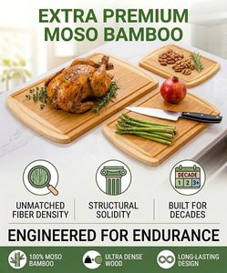 Juego <span class=keywords><strong>de</strong></span> Tablas <span class=keywords><strong>de</strong></span> Cortar <span class=keywords><strong>de</strong></span> Bambú <span class=keywords><strong>de</strong></span> Lujo XL, Dos Tonos, No Tóxicas, Duraderas, Madera FSC, Tabla <span class=keywords><strong>de</strong></span> Cocina para Charcutería, Carne, Barbacoa - Product Image 5
