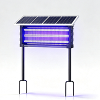 Lampe anti-moustiques solaire d'extérieur 2400V haute tension à double grille, étanche IPX5