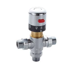 Válvula mezcladora termostática con núcleo de latón G12 de 4 puntos, mezclador de agua fría y caliente solar para grifo de cocina y baño - Product Image 1