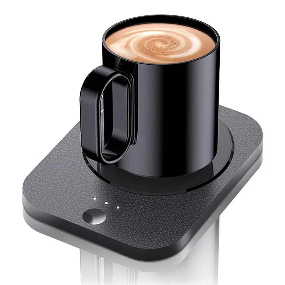 Calentador de taza inteligente Usb eléctrico portátil, calentador de taza, posavasos, juego de calentador de taza de café con taza para escritorio
