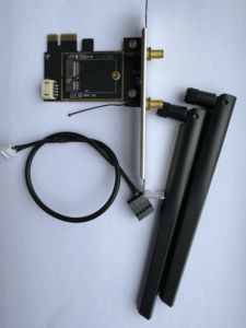 Convertisseur d'adaptateur sans fil M.2 vers <span class=keywords><strong>PCI</strong></span> <span class=keywords><strong>Express</strong></span> avec antenne 6DBi 2x NGFF M.2 WiFi <span class=keywords><strong>Bluetooth</strong></span> Card pour AX210 AX200 9260NGW - Product Image 2