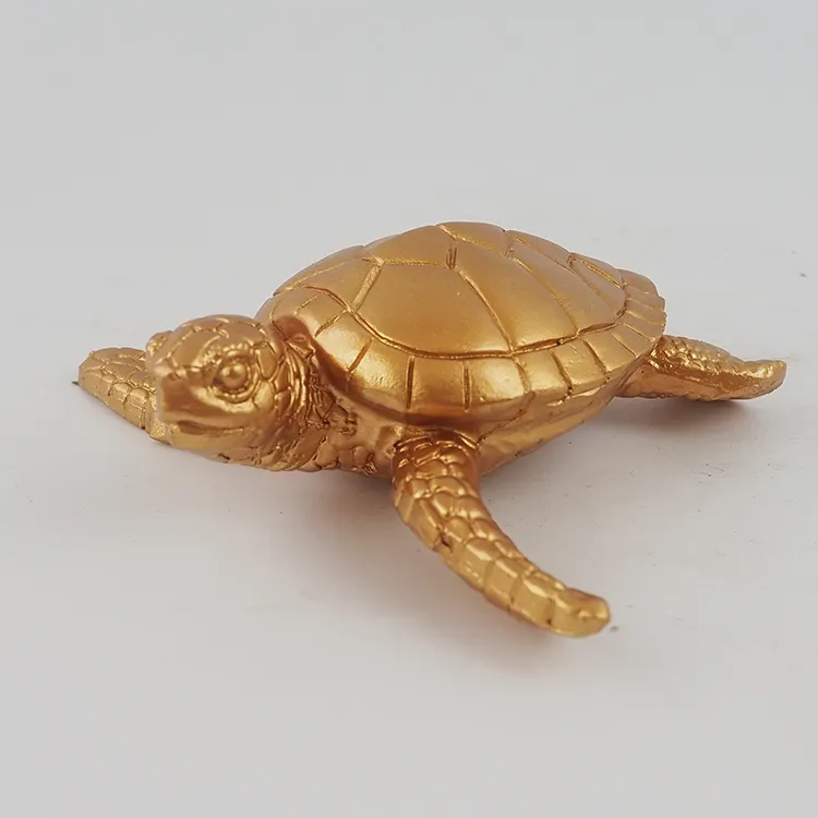 Adornos creativos de tortuga dorada para el hogar, pequeños animales, artesanía de resina