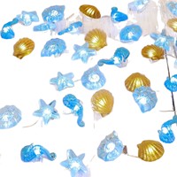 Neue Outdoor Wasserdichte 20-LED Seestern-förmige Batteriebetriebene Plastik Silber Kupferdraht Lichterkette für Weihnachten Party Hochzeit