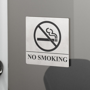 Meilleure vente en gros personnalisé NON-FUMEUR tenture murale en acier inoxydable panneau d'avertissement intérieur interdit de fumer pour hôtel - Product Image 4
