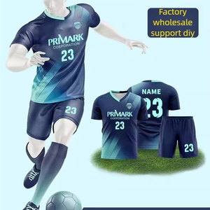 女子男子儿童DIY印花数字足球运动套装夏季训练球衣，学生队服 - Product Image 1