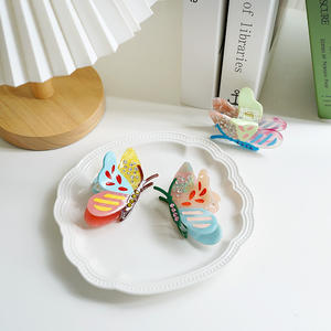 YIYI 7.8cm épissage papillon Animal griffe pince bâton <span class=keywords><strong>strass</strong></span> acétate <span class=keywords><strong>cheveux</strong></span> griffe personnalisé haute qualité pince à <span class=keywords><strong>cheveux</strong></span> pour fille - Product Image 6