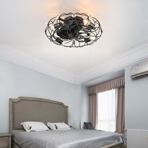 Black fan <b>ceiling</b> lamp suitable for indoor summer <b>Remote</b> <b>Control</b> Modern pendant lamp - Product Image 4