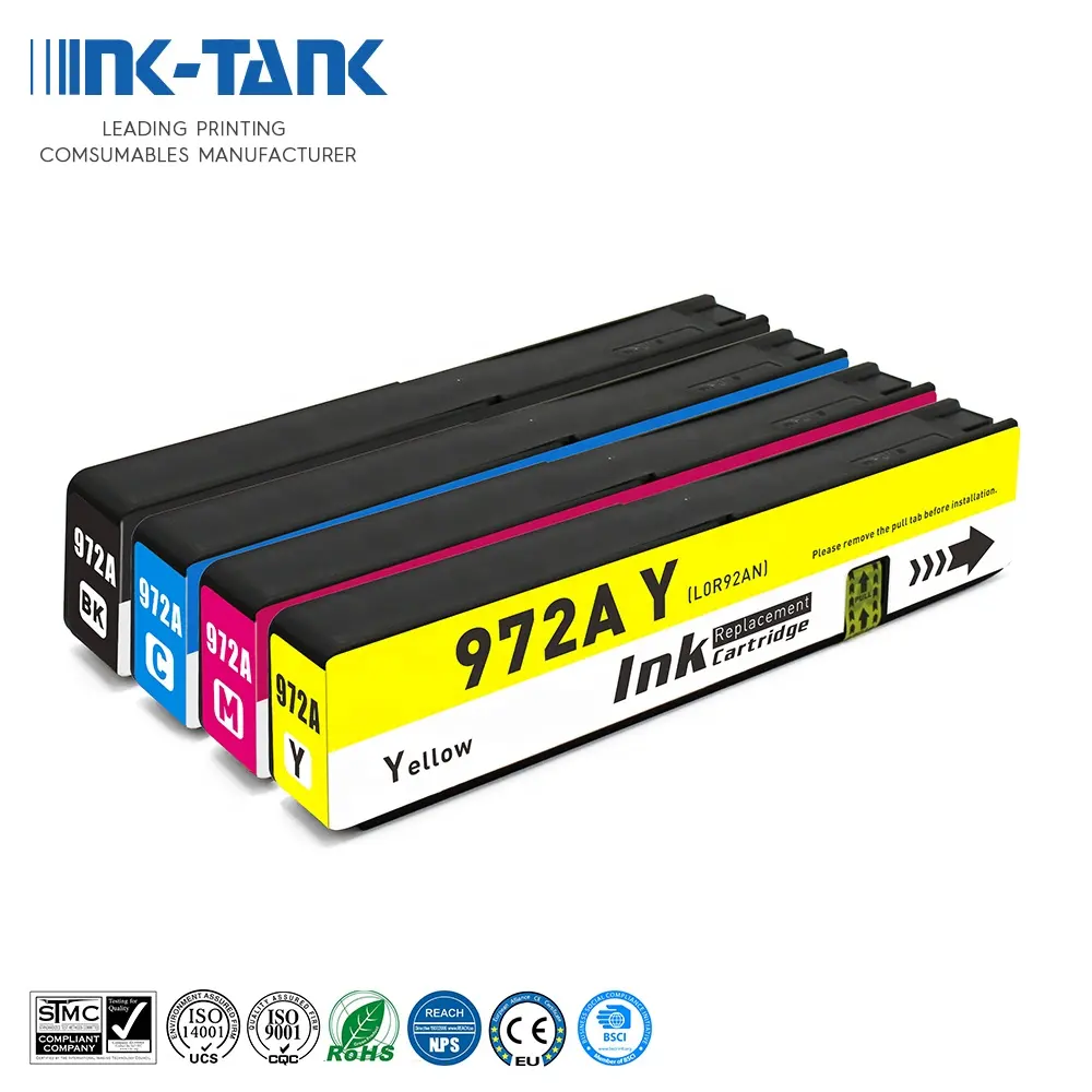 INK-TANK 972A 972 премиум-класса, цвет совместимый чернильный картридж для принтера HP Pagewide 477dw PageWide управляемых P55250dw