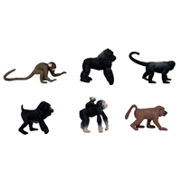 Ensemble de figurines de gorilles en PVC, mini- Singe réaliste, modèle de collection sur le thème de la jungle, décoration pour exposition