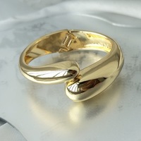 Bracelet jonc tendance en métal lisse pour femme, accessoires de poignet, bijoux ODM