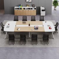 Ensemble de table de conférence de forme barre et de chaises de style minimaliste moderne pour les négociations de bureau et les salles de conférence