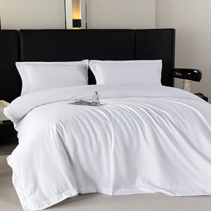 Juego de Ropa de Cama de 4 Piezas de Algodón Blanco de 5 Estrellas, Estilo Europeo, 400 Hilos, con Costuras Antibacterianas, para un Confort Suave y Acogedor - Product Image 4