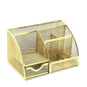 Precio de fábrica al por mayor rejilla Vertical moderna 7 compartimentos malla metálica organizador de escritorio organizador de almacenamiento - Product Image 6