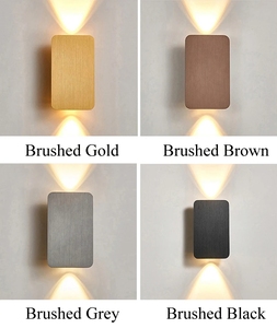 Applique murale à double tête Décoration intérieure Or brossé/Noir Salon Couloir <span class=keywords><strong>Escalier</strong></span> Chambre à coucher Applique moderne simple 6W LED murale Lam - Product Image 4