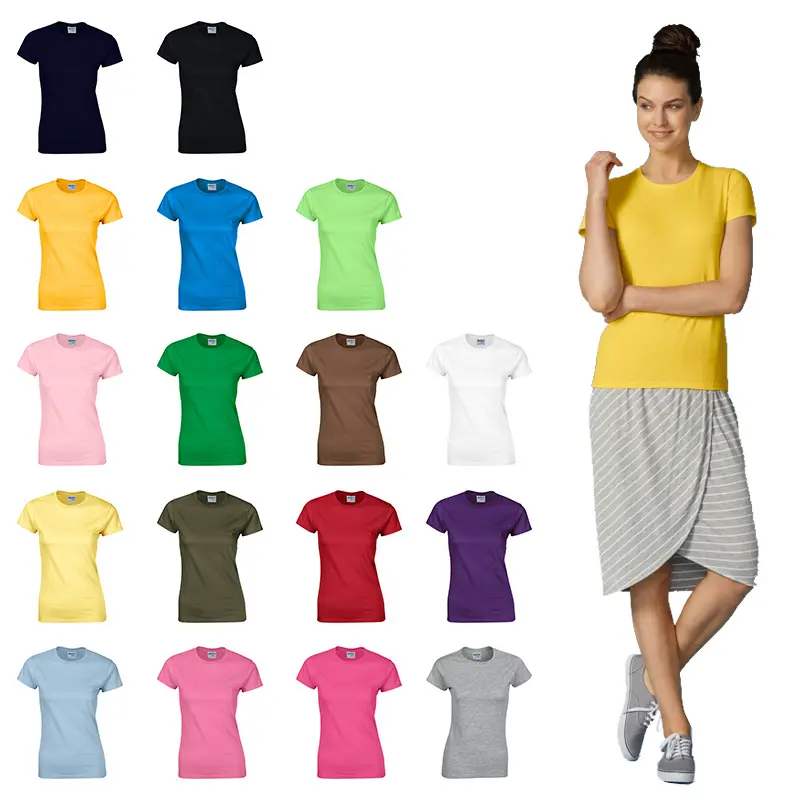 9.10 women 180gsm wholesale blank custom women t shirt 100% cotton women t shirts