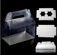 Boîtes à cupcakes en plastique PET recyclables de qualité alimentaire avec revêtement UV et rectangle transparent avec poignée pour présentation de gâteaux et de biscuits