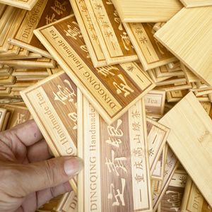 Bamboo Nameplates Engraved Custom Labels For Tea Packaging Gift Craft Eco Friendly Handmade Signs - Product Image 4