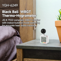 Medidor Portátil de Estrés Térmico WBGT con Alarma Audible, Termómetro de Globo Negro para Seguridad en Exteriores, Interiores, Lugares de Trabajo y Obras de Construcción