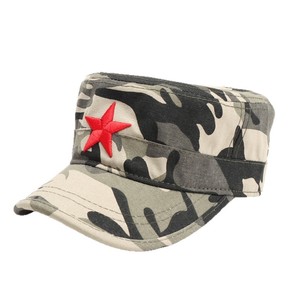 Gorra militar táctica de algodón transpirable con bordado de estrella roja, sombrero de protección solar para exteriores, unisex para adultos - Product Image 4