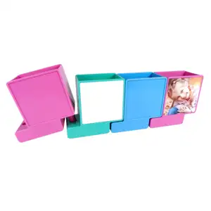 Blank plastic pen holder for desk organizer cute sublimation office student pencil container holder brush pot