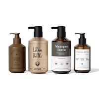 300ml 500ml Bouteille de shampooing rechargeable Conteneur PET Sérigraphie Bouteille de shampooing et d'après-shampooing pompe de luxe en plastique personnalisée