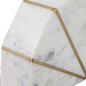Fermalibri geometrici in marmo con intarsi dorati per decorare la libreria, complemento d'arredo contemporaneo per l'ufficio - Product Image 2