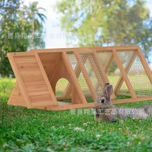 Wooden Rabbit Cage Triangular <b>House</b> Solid Wood Pet <b>Bed</b> For Rabbit Chicken Duck Guinea Pig Nest Outdoor Use - Product Image 4