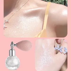 Cơ thể ánh sáng lung linh dầu bán buôn Highlighter lỏng Bronzer bột không có logo chai long lanh trang điểm Highlighter phun