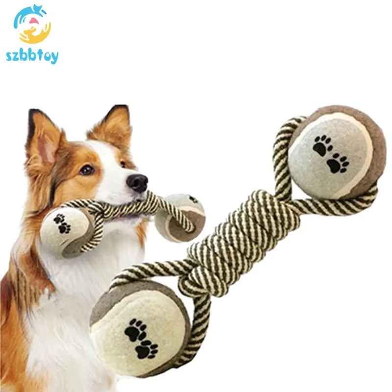 Giocattoli per cani giocattoli da masticare per animali domestici per manubri per cani corda da Tennis zampa palla cucciolo cane denti pulizia strumento di addestramento