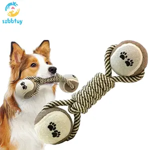 Dog Toys Pet Chew Toys for Dog Dumbbell Rope Tennis Paw Ball Puppy Dog Teeth Cleaning Training Tool