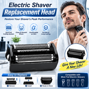 Tête de rechange pour rasoir électrique avec grille en acier inoxydable et lame interne – Pièces de rechange premium pour rasoirs rechargeables - Product Image 1