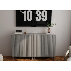 Modern <b>Kitchen</b> <b>Storage</b> Cabinet With Ribbed Design And Sleek Finish For Contemporary Spaces - Product Image 1