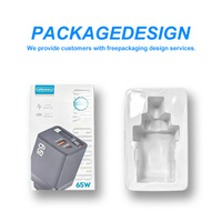 Chargeur de bureau rétractable Type-C 65W avec audit d'usine, charge rapide PD, versions prises EU US UK pour téléphones, ligne OEM ODM