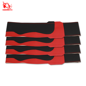 Housses de <span class=keywords><strong>volant</strong></span> de voiture en <span class=keywords><strong>cuir</strong></span> noir rouge artificiel universel brillant cousu <span class=keywords><strong>à</strong></span> la main pour Chevrolet pour honda - Product Image 5