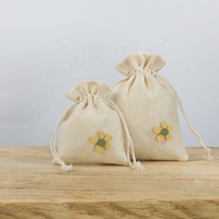Sacs en cuir d'encens de fleurs en bois, sac à cordon en coton et en lin, emballage de poudre d'épices, transport de déodorant de voiture, pochette vide