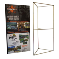 Support d'affichage de tour en tissu tendu en acrylique écologique pliable portable personnalisé