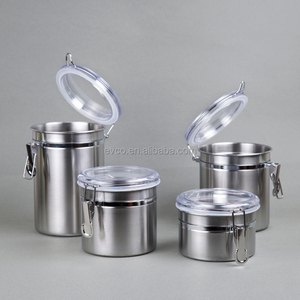 Lot de 4 pistolets en acier inoxydable avec couvercle hermétique et pince de verrouillage à Surface en Satin - Product Image 5