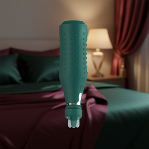 Vibrador de Doble Cabeza Edya, Simulación Eléctrica AV, Verde Oscuro, Resistente al Agua, Juguete de Bienestar Sexual - Product Image 2