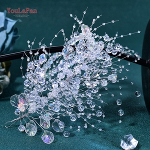 YouLaPan Braut-Kristall-Stirnband Hochzeits-Kopfschmuck Eleganter Braut-Kopfschmuck Damen-Tiara Haaraccessoires Handgefertigtes Haarband <span class=keywords><strong>HP901</strong></span> - Product Image 4