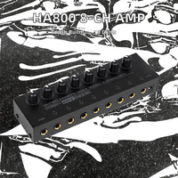 HA800 8 Metal kanal Stereo ses amplifikatörü Mini kulaklık Splitter stüdyo sahne ev kullanımı için