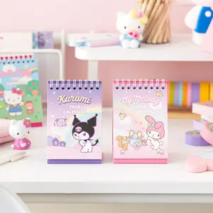 2024 Kawaii Sanrio Kalender Cartoon Desktop Ornament Anime Schattig Schema Mini-Standaard Dagelijkse Tafelplanner Jaarlijkse Agenda Organisator