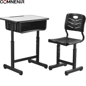 Bureau et chaise d'école en plastique réglables en hauteur modernes, meubles de bureau d'école pour élèves du primaire - Product Image 4